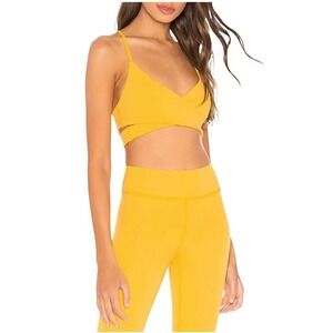 Lovewave Marigold Yellow Luka Activewear Set Strappy Sports Bra and Leggings NEW